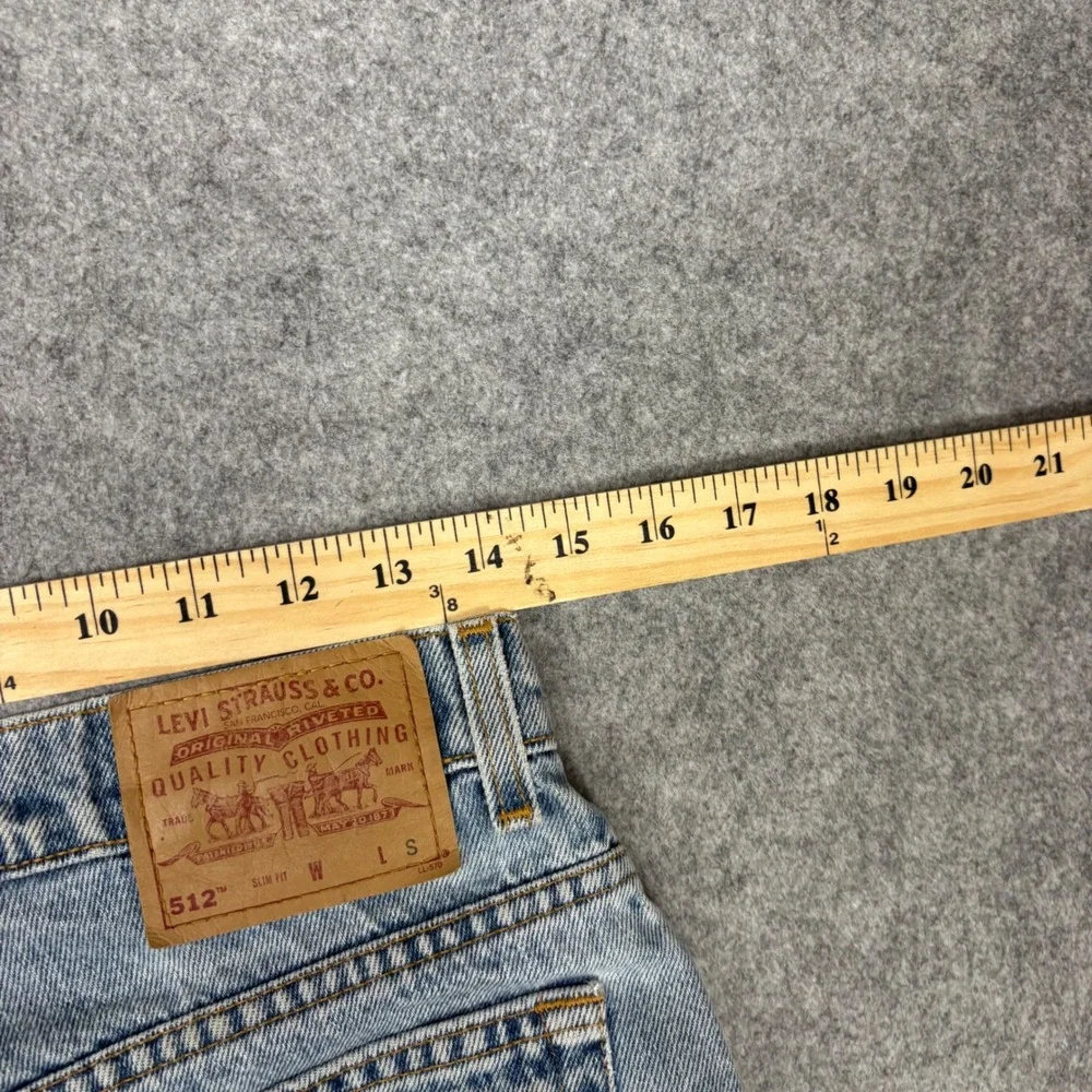 Levis 512 Vintage High Waisted Slim Fit Straight Leg Jeans Light Wash 10 Reg S